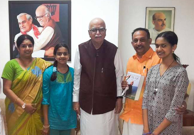 Acharyasri with Former deputy Prime Minister Sri. L.K. Advani ji